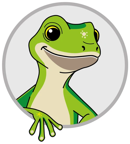 lizard-rund-meint Comiczeichnung eines Lizards der aus einem Loch herausschaut.