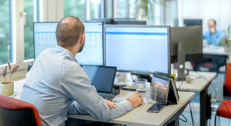 A Datalizard employee working with planyourbusiness on financial planning and analysis